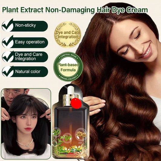 Applying HerbaColor cream to roots for gray coverage