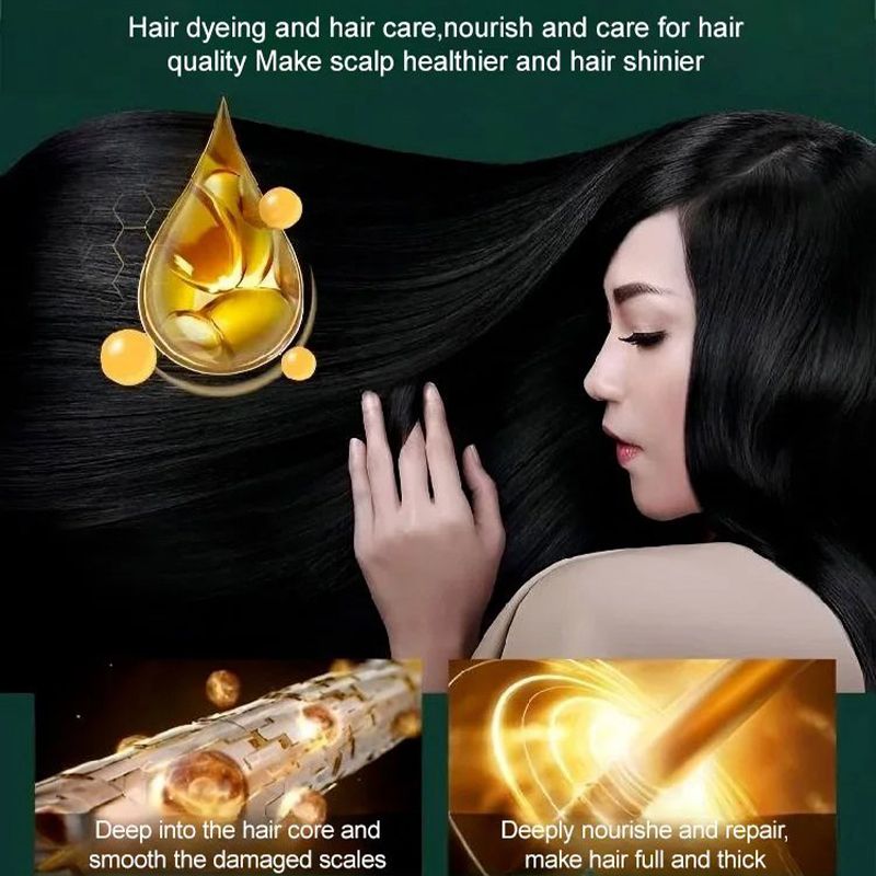 Applying HerbaColor cream to roots for gray coverage